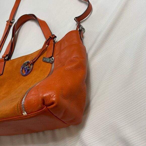 Michael Kors Orange Suede Leather Purse Handbag - Picture 8 of 16